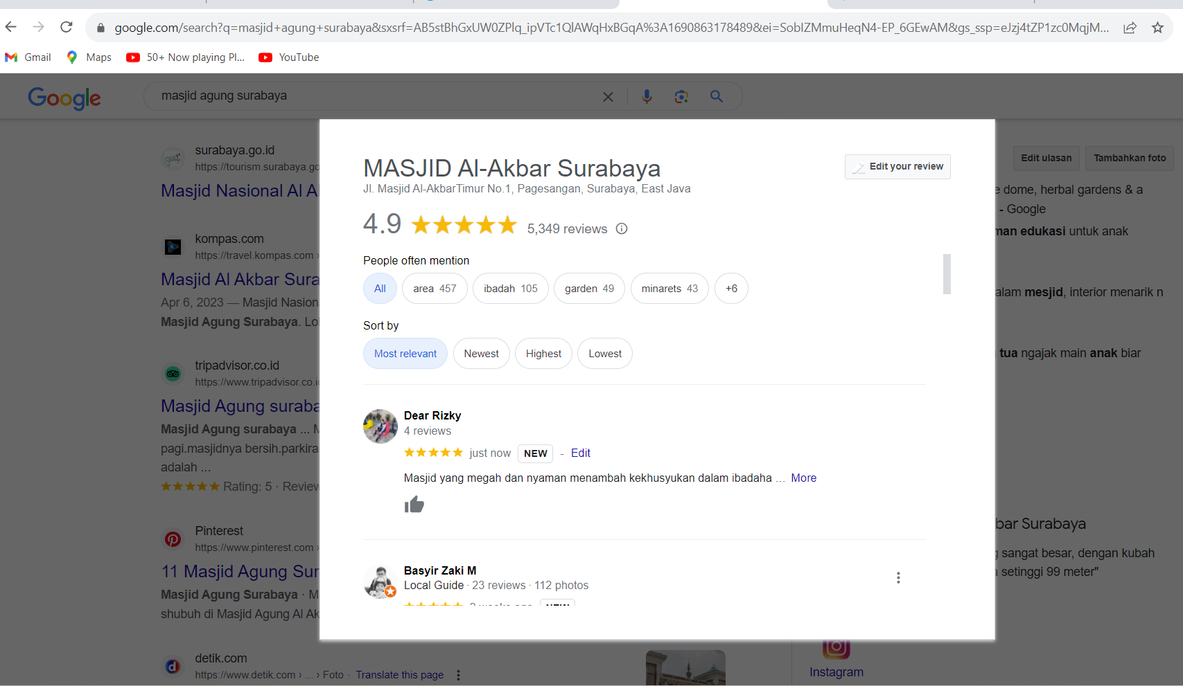 Google Maps Review from dearrizq