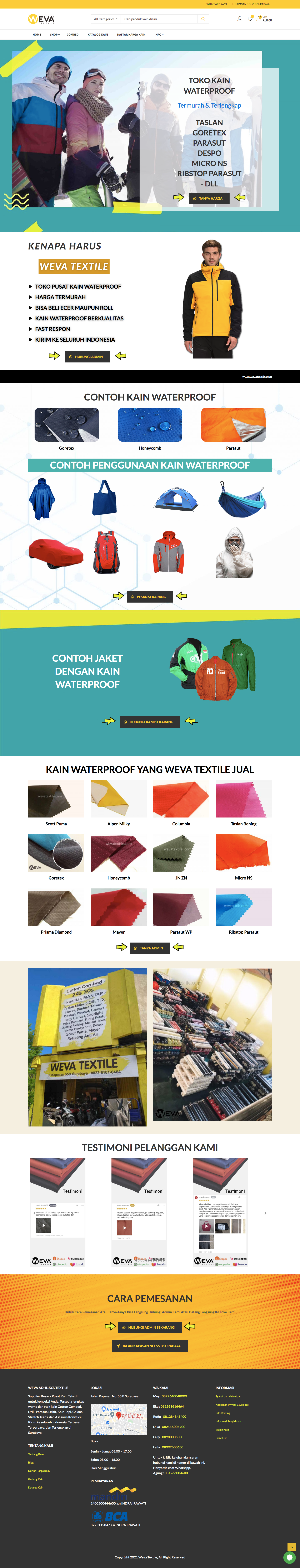 Pembuatan Website - Pembuatan Website Toko Kain Waterproof
