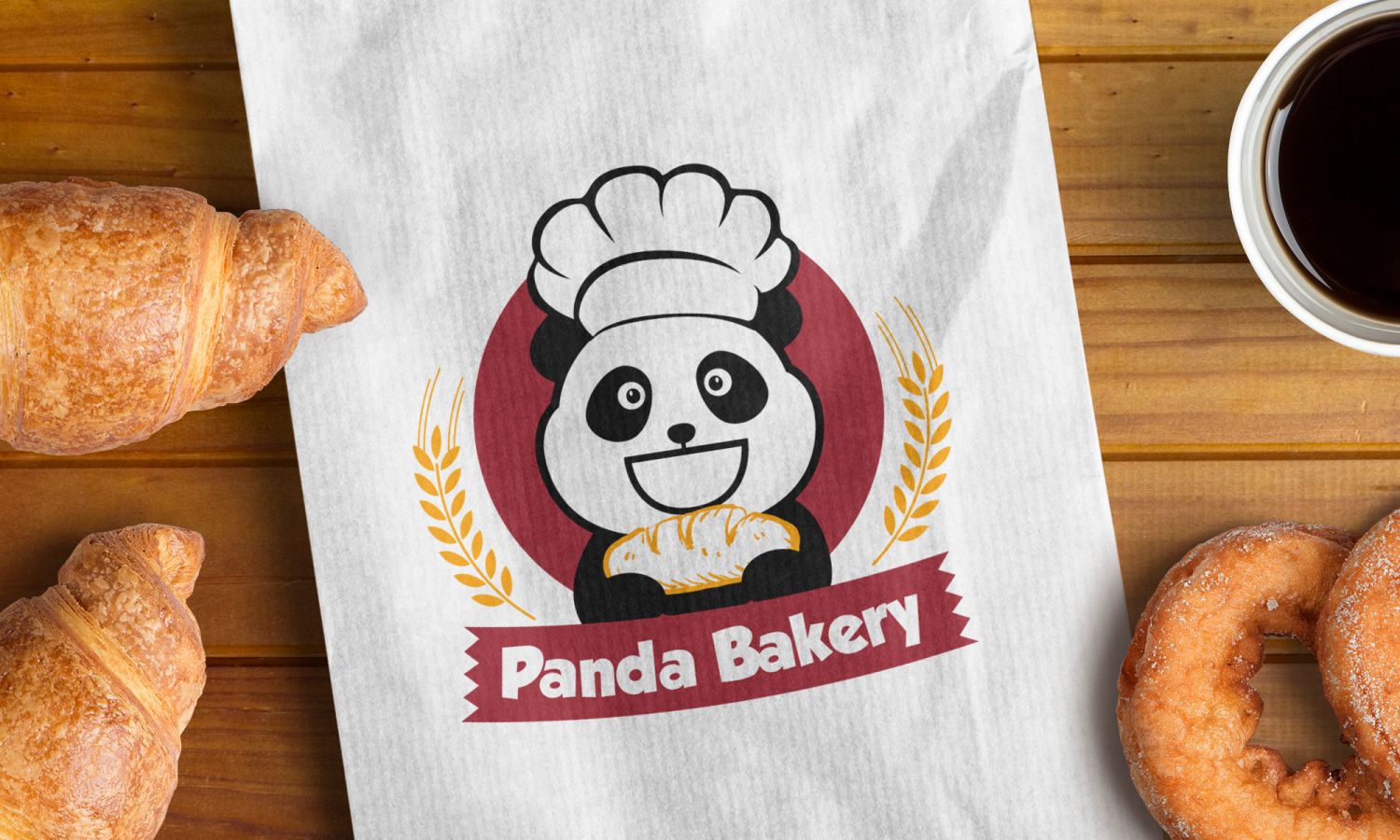 Desain Logo Panda Bakery