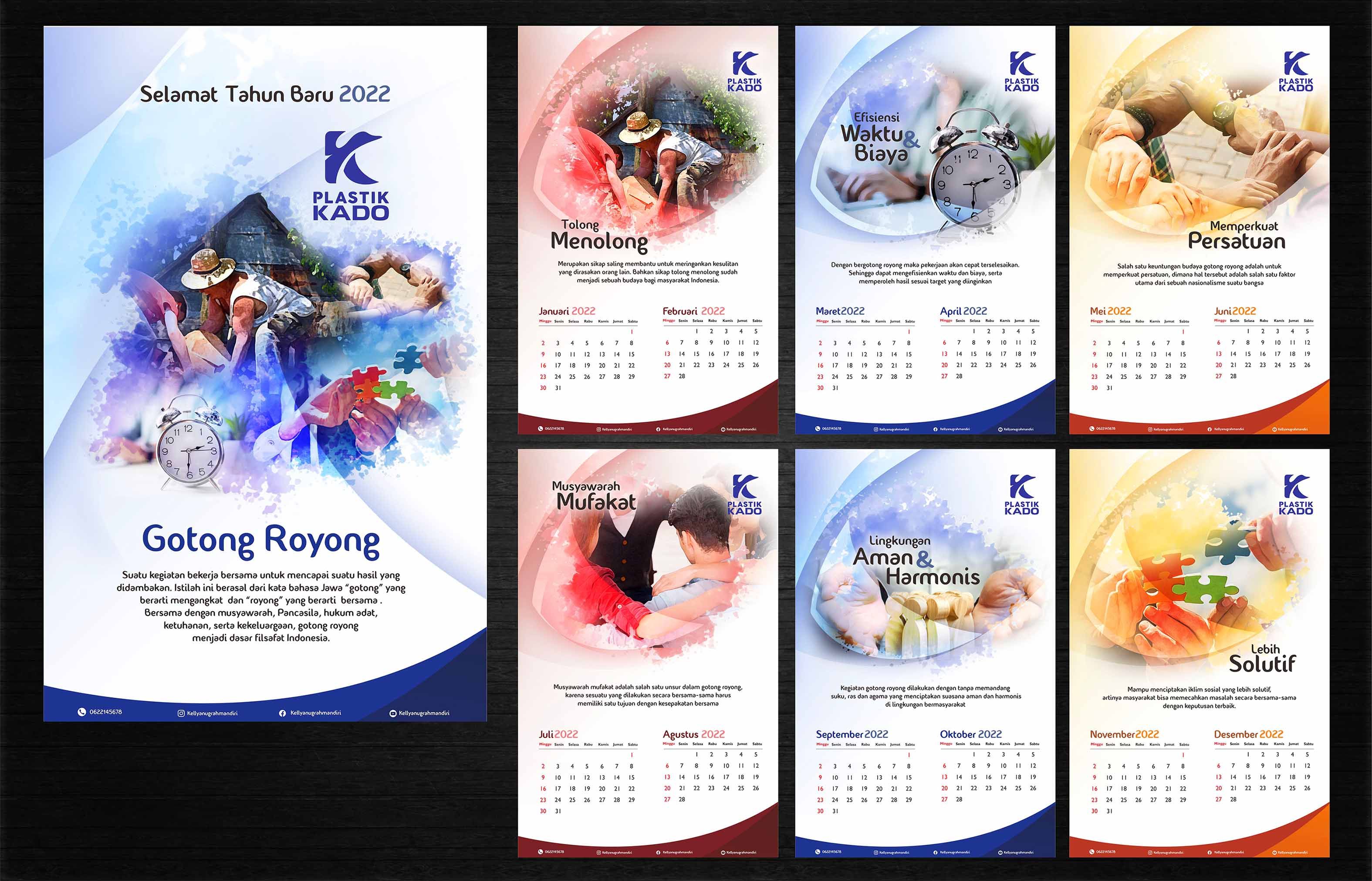 Kalendar Bertema Gotong Royong Tahun 2022