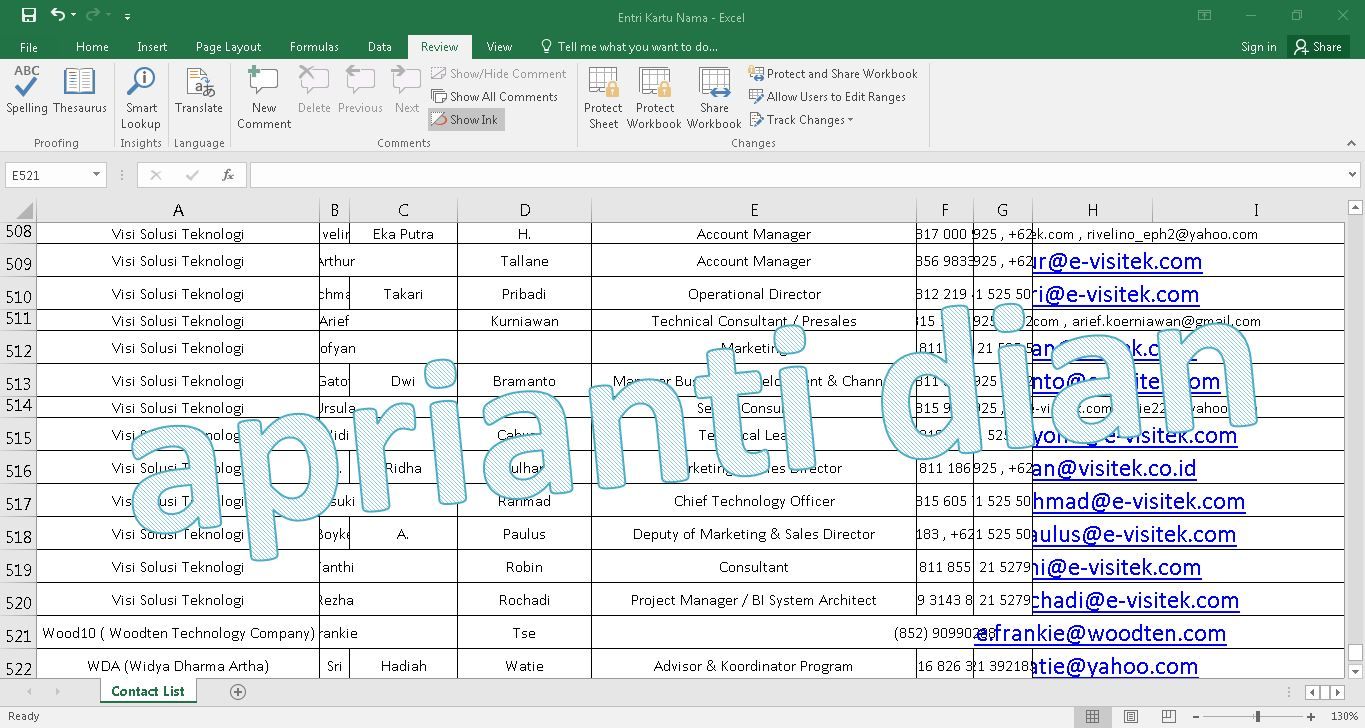 Data Entry in Excel from apriantidian