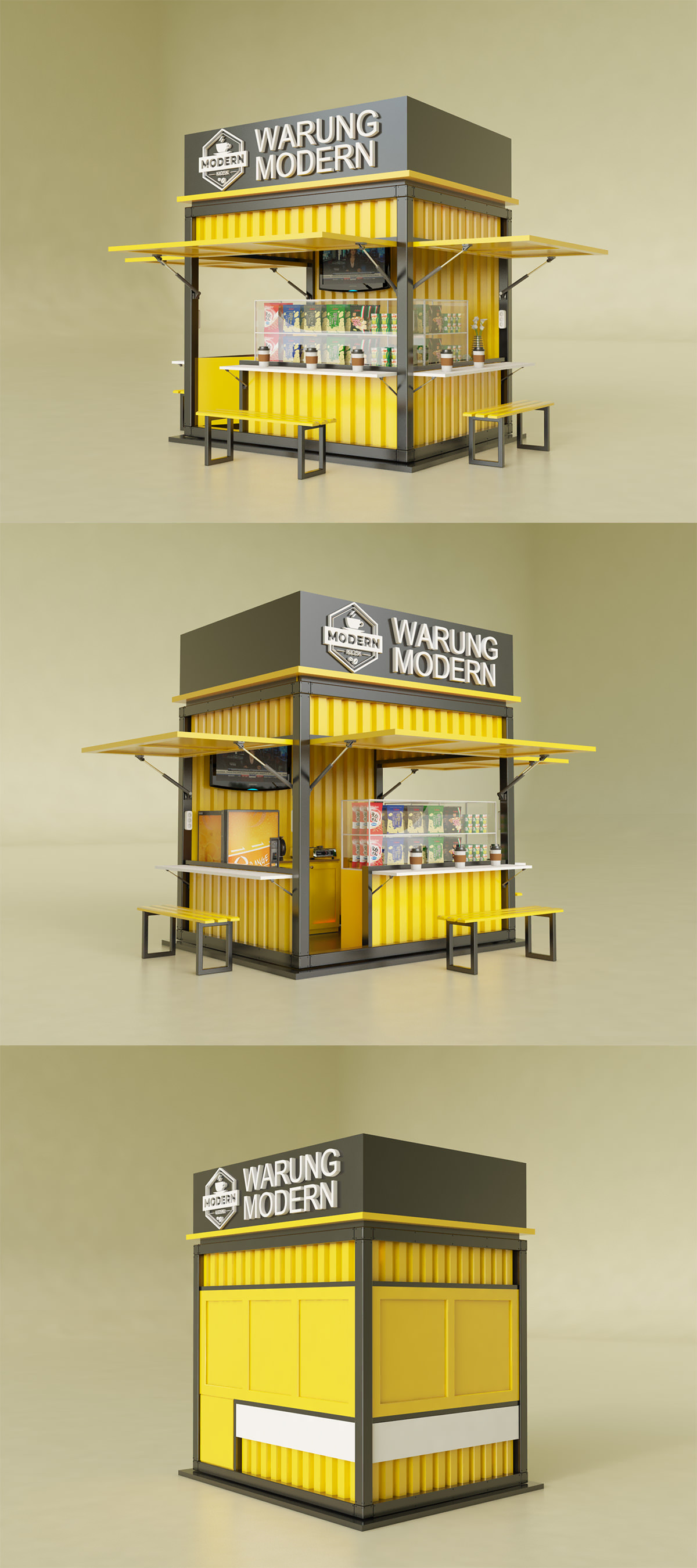 Desain Booth Warung Kopi Modern